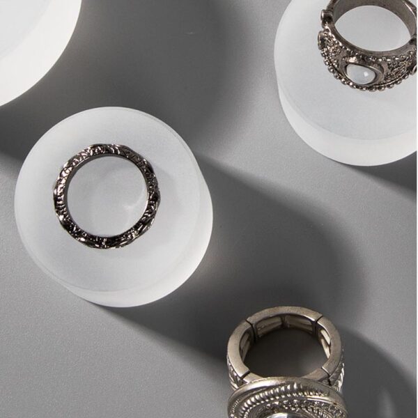 Minimalist Modern Frosted Acrylic Jewelry Display Set