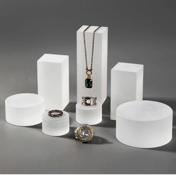 Minimalist Modern Frosted Acrylic Jewelry Display Set
