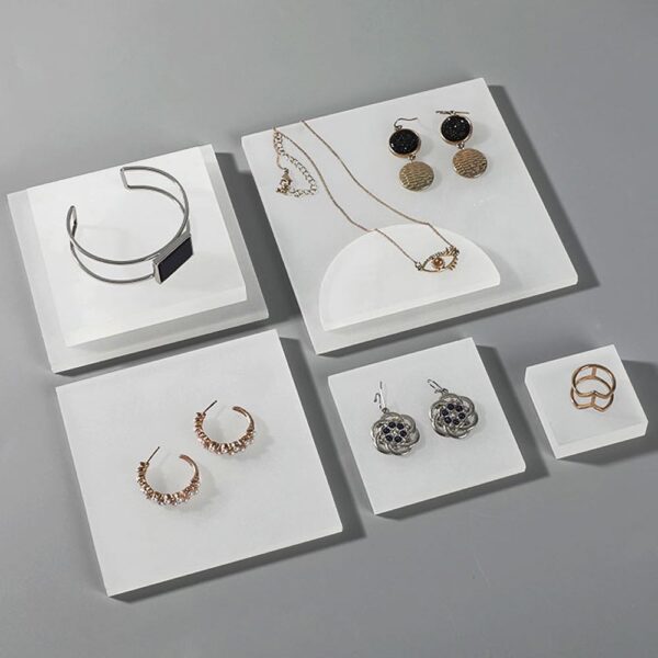 Minimalist Modern Frosted Acrylic Jewelry Display Set
