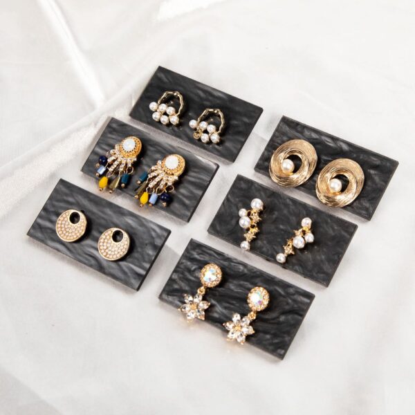 Marble Pattern Display Stand for Earrings