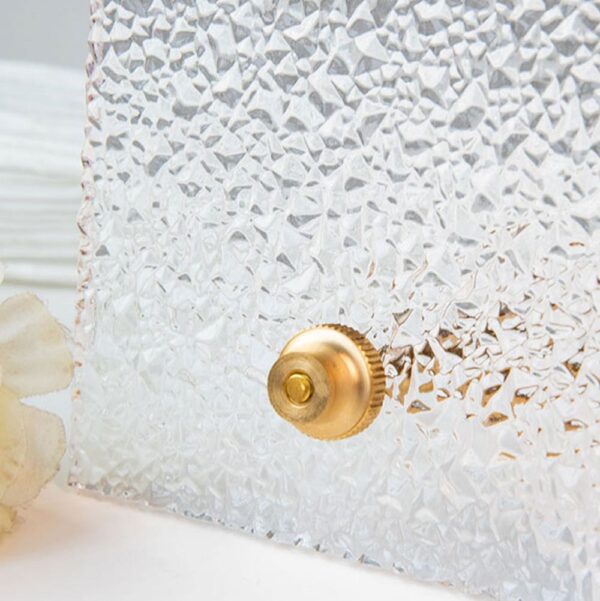 Elegant Frosted Glass Effect Necklace Display Stand with Brass Hardware