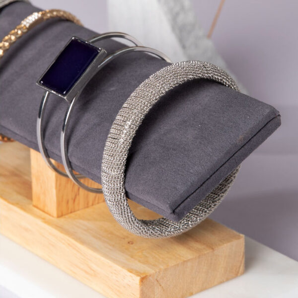 Wood Bracelet Stand | Velvet Jewelry Display Organizer