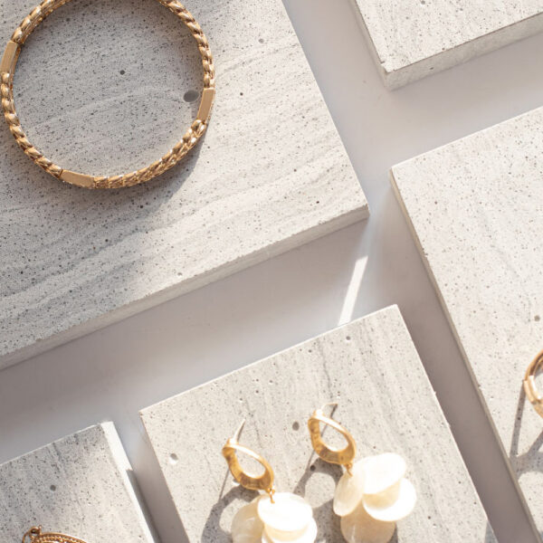 Natural Grey Marble Jewelry Display Platform