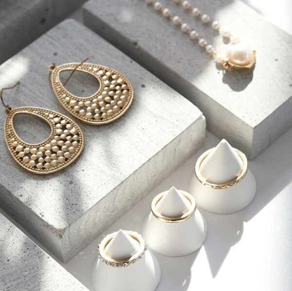 Natural Grey Marble Jewelry Display Platform