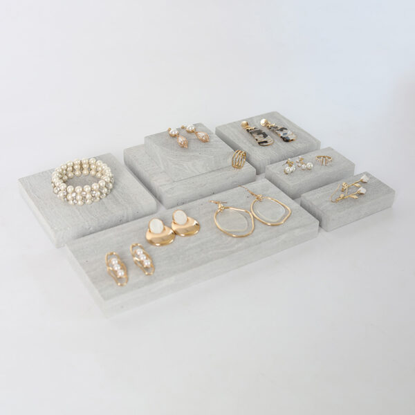 Natural Grey Marble Jewelry Display Platform