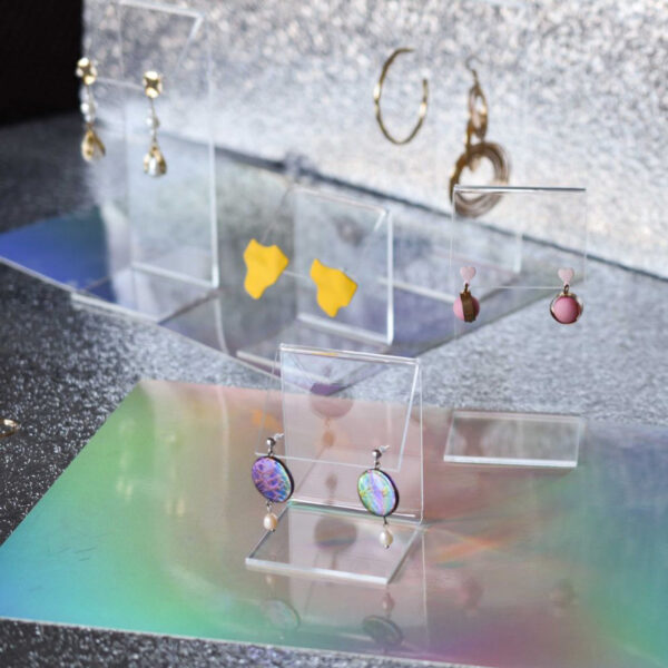 Modern Clear Acrylic Earring Display Stand | Jewelry Organizer for Retail