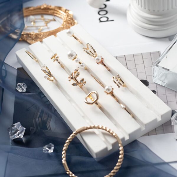 Premium Plaster Ring Display Tray - Modern Multi-Slot Organizer