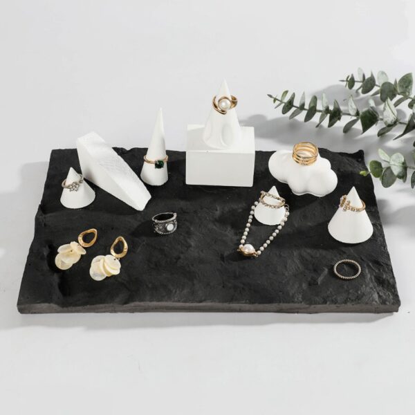 Raw Edge Plaster Jewelry Display Collection - Modern Display Series
