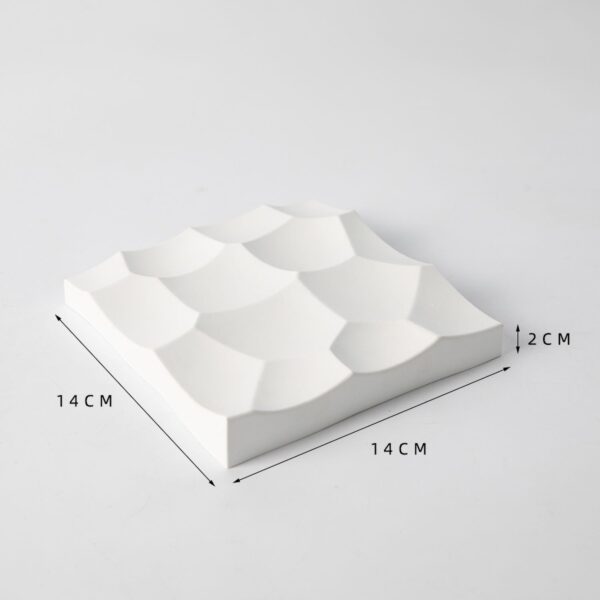Modern White Plaster Jewelry Display Tray - Minimalist Photography Platform
