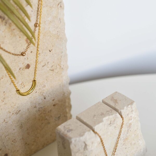 Fossil Limestone Jewelry Display Stand | Natural Stone Necklace Holder | Minimalist Jewelry Organizer