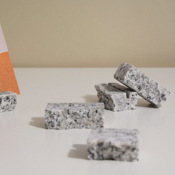 Natural Granite Card Display Stand | Minimalist Business Card Holder | Raw Stone Photo Holder