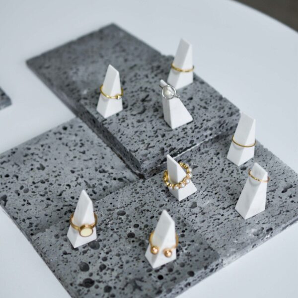 Mini Marble Ring Display Set | Modern Geometric Ring Holder Set of 4