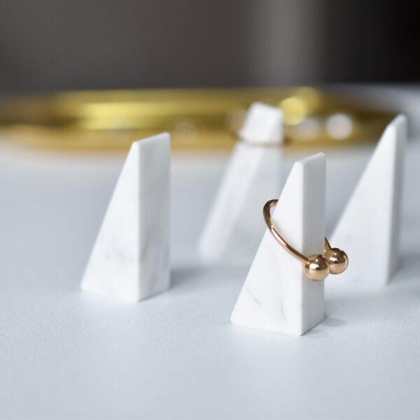 Mini Marble Ring Display Set | Modern Geometric Ring Holder Set of 4