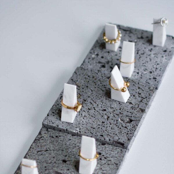 Mini Marble Ring Display Set | Modern Geometric Ring Holder Set of 4