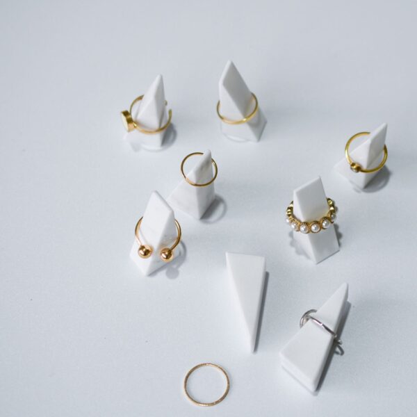Mini Marble Ring Display Set | Modern Geometric Ring Holder Set of 4