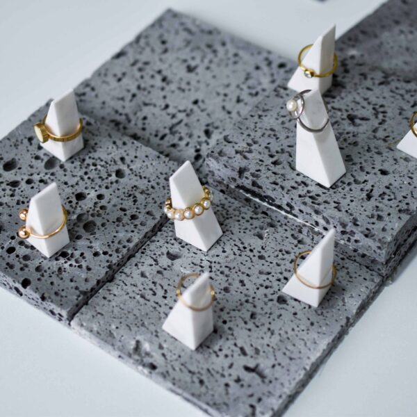 Mini Marble Ring Display Set | Modern Geometric Ring Holder Set of 4