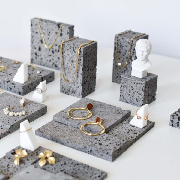 Natural Coral Stone Jewelry Display Stand - Handcrafted Minimalist Organizer Collection