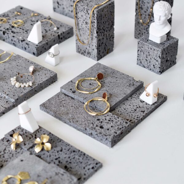 Natural Coral Stone Jewelry Display Stand - Handcrafted Minimalist Organizer Collection