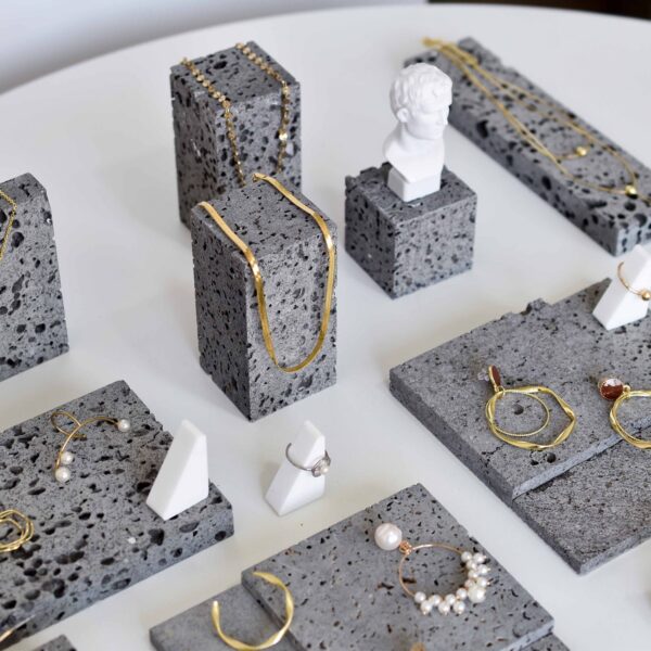 Natural Coral Stone Jewelry Display Stand - Handcrafted Minimalist Organizer Collection