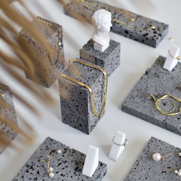 Natural Coral Stone Jewelry Display Stand - Handcrafted Minimalist Organizer Collection