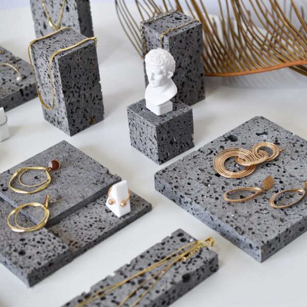 Natural Coral Stone Jewelry Display Stand - Handcrafted Minimalist Organizer Collection