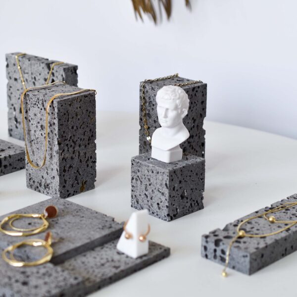 Natural Coral Stone Jewelry Display Stand - Handcrafted Minimalist Organizer Collection