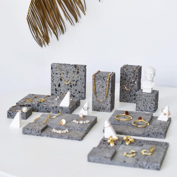 Natural Coral Stone Jewelry Display Stand - Handcrafted Minimalist Organizer Collection