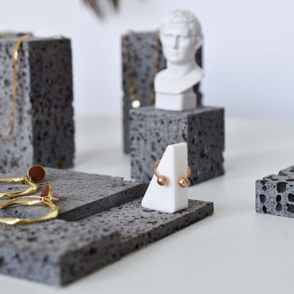 Natural Coral Stone Jewelry Display Stand - Handcrafted Minimalist Organizer Collection