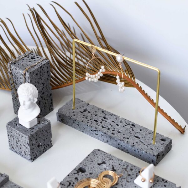 Natural Coral Stone Jewelry Display Stand - Handcrafted Minimalist Organizer Collection