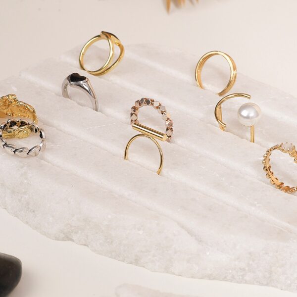 Dolomite Ring Stand | Crystal White Stone Display Stand