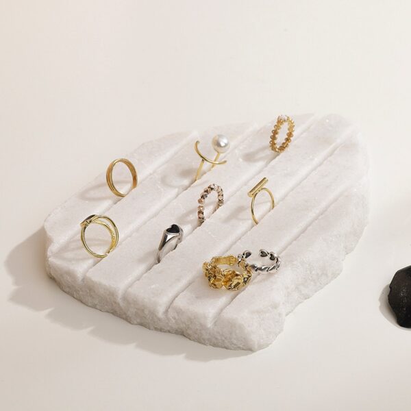 Dolomite Ring Stand | Crystal White Stone Display Stand