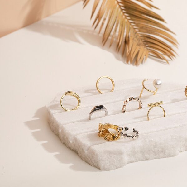 Dolomite Ring Stand | Crystal White Stone Display Stand