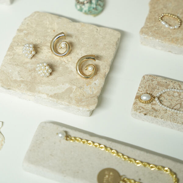 Natural Stone Jewelry Display Set | Premium Necklace & Ring Organizer Stands