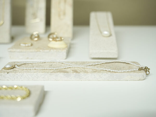 Natural Stone Jewelry Display Set | Premium Necklace & Ring Organizer Stands