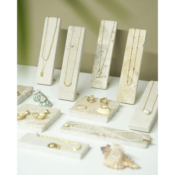 Natural Stone Jewelry Display Set | Premium Necklace & Ring Organizer Stands