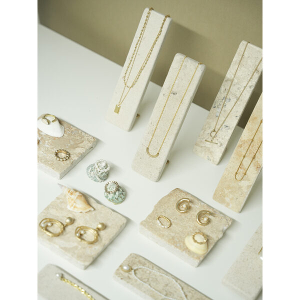 Natural Stone Jewelry Display Set | Premium Necklace & Ring Organizer Stands