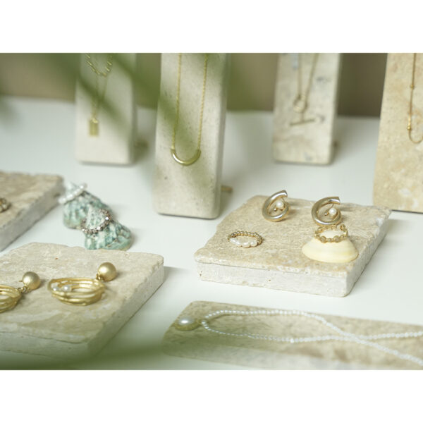 Natural Stone Jewelry Display Set | Premium Necklace & Ring Organizer Stands