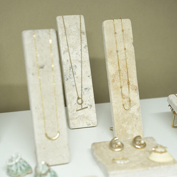 Natural Stone Jewelry Display Set | Premium Necklace & Ring Organizer Stands