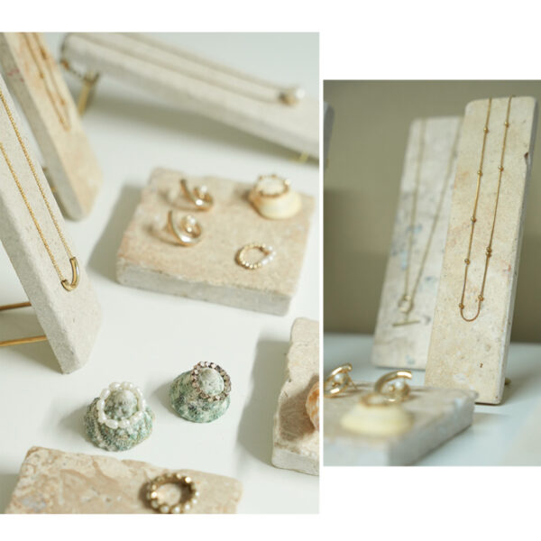 Natural Stone Jewelry Display Set | Premium Necklace & Ring Organizer Stands