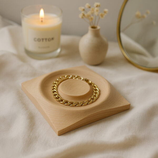 Wooden Bracelet Display Tray | Natural Wood Jewelry Organizer