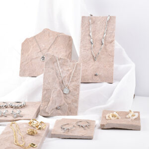 Natural Stone Jewelry Display Stand | Handcrafted Pink Stone Organizer
